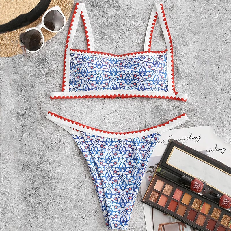 Bikini vintage z zapięciem z tyłu