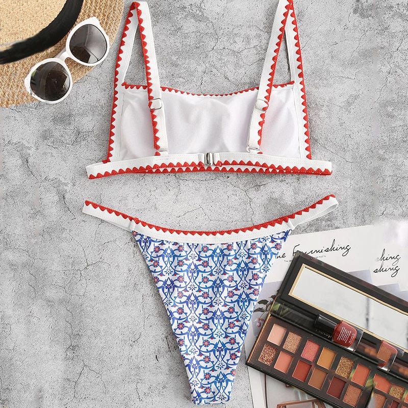 Bikini vintage z zapięciem z tyłu