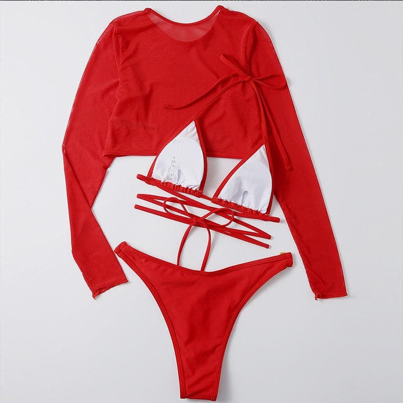 Dwuczęściowy strój kąpielowy z wiązanym bikini
