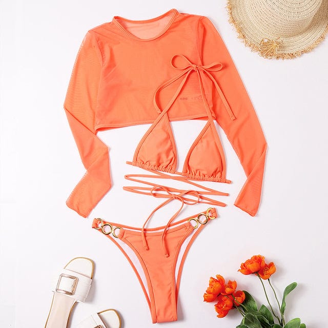 Dwuczęściowy strój kąpielowy z wiązanym bikini
