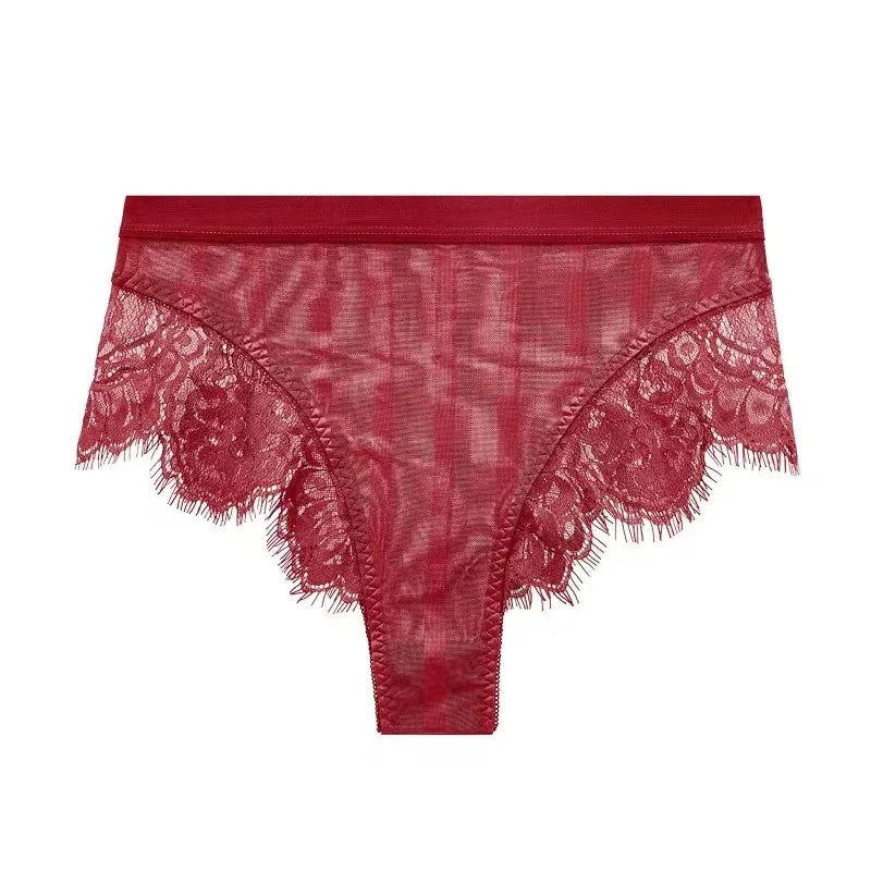 Majtki brazyliany koronkowe z wysokim stanem