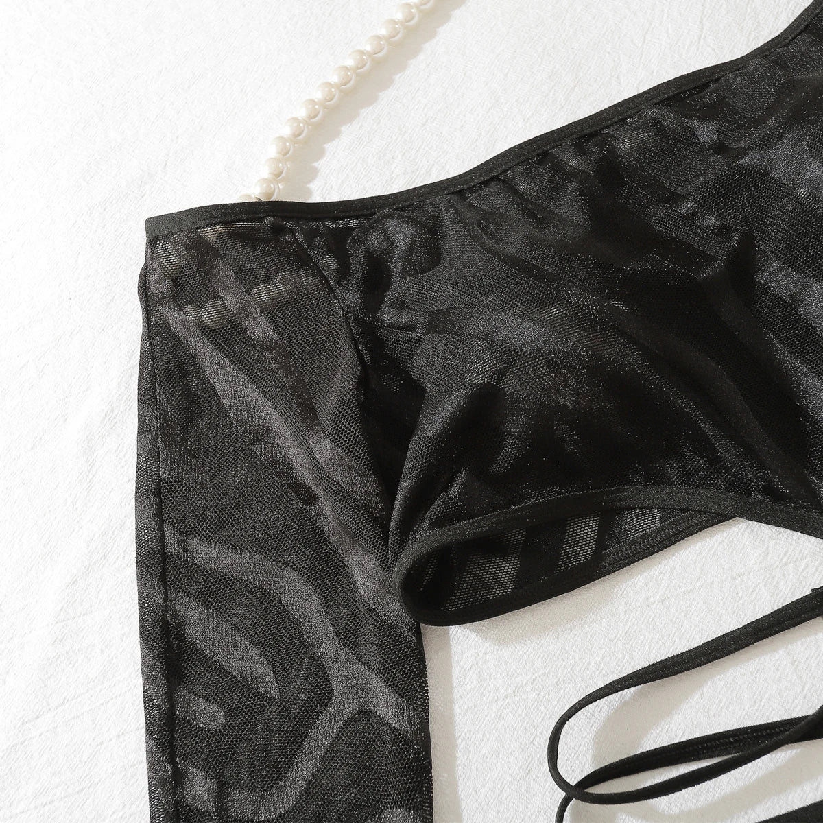 Komplet bielizny bodystocking z rajstopami bez palców