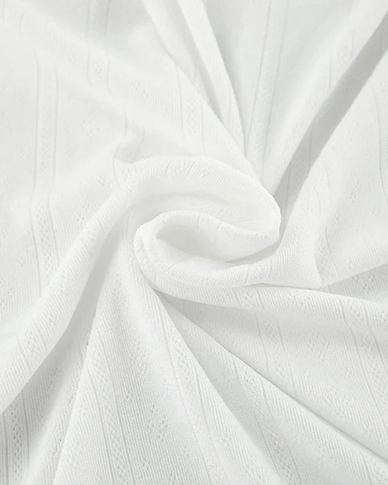 Lekka ażurowa koszula nocna z długimi rękawami