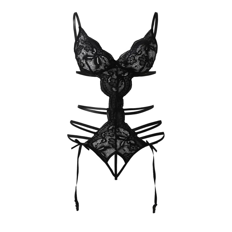 Body koronkowe z ozdobnymi paskami i wycięciami