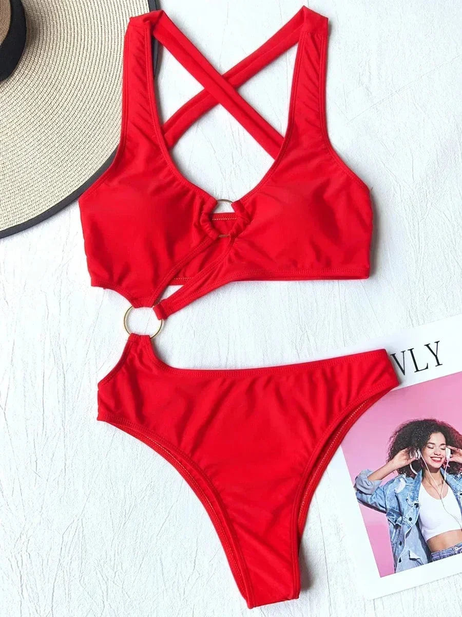 Stylowy monokini z wyciętym dekoltem