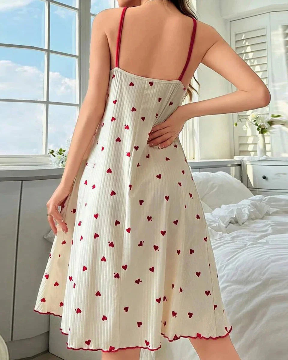 Luźna koszula nocna w serduszka