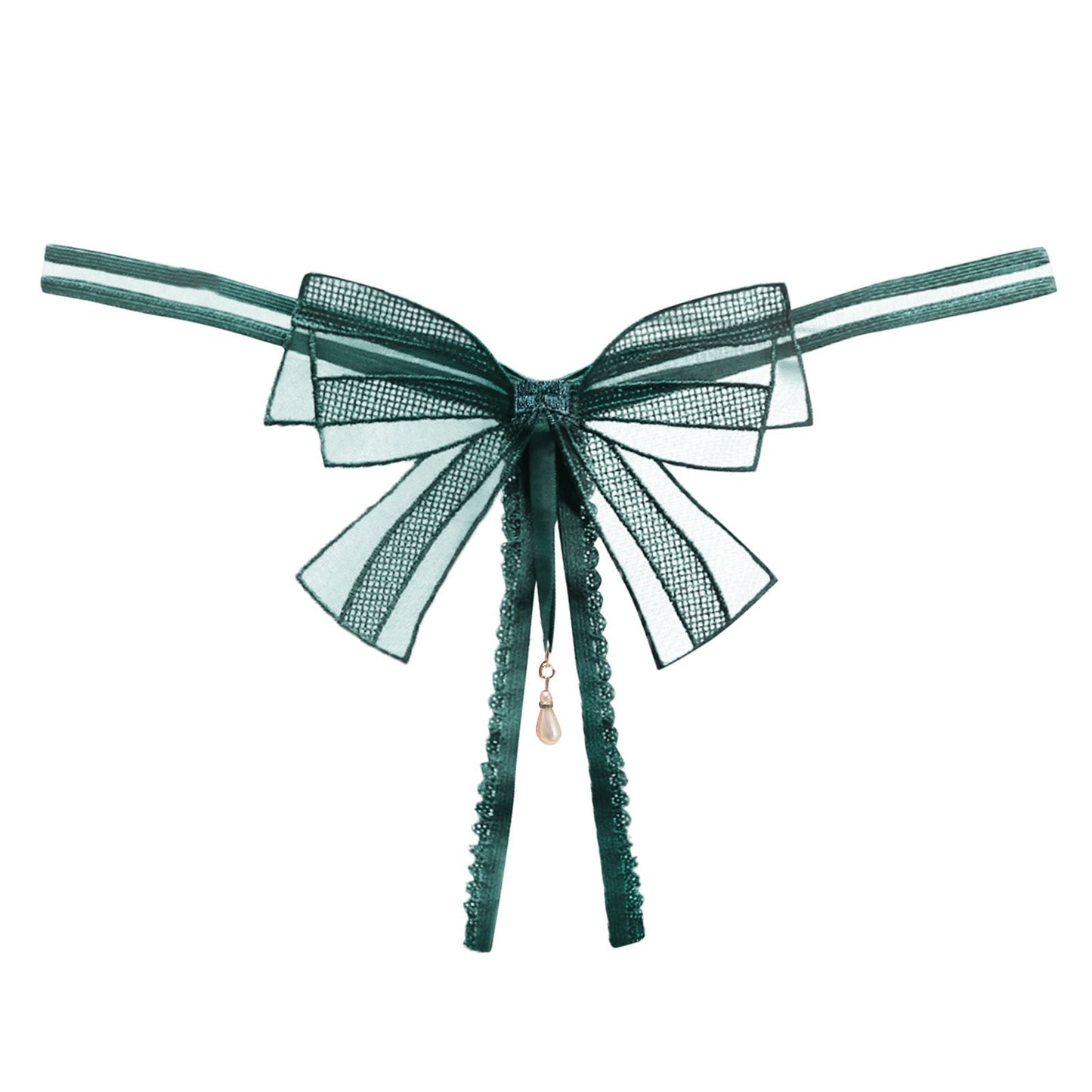 Otwarte stringi z kokardką