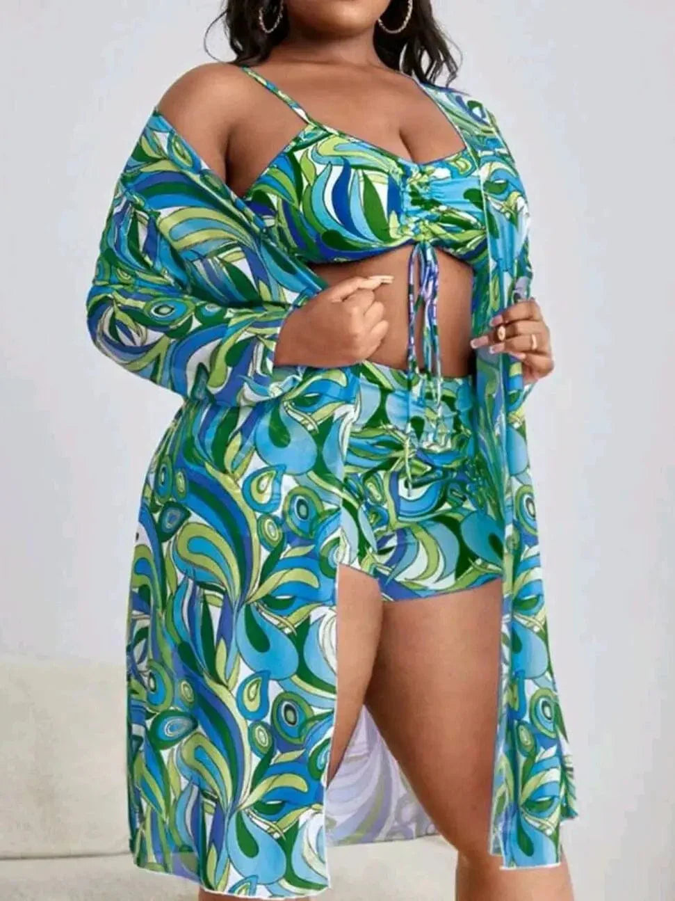 Narzutka do dwuczęściowego stroju kąpielowego plus size