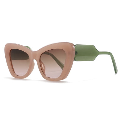 Damskie nowoczesne okulary przeciwsłoneczne - Beżowy / Uniwersalny