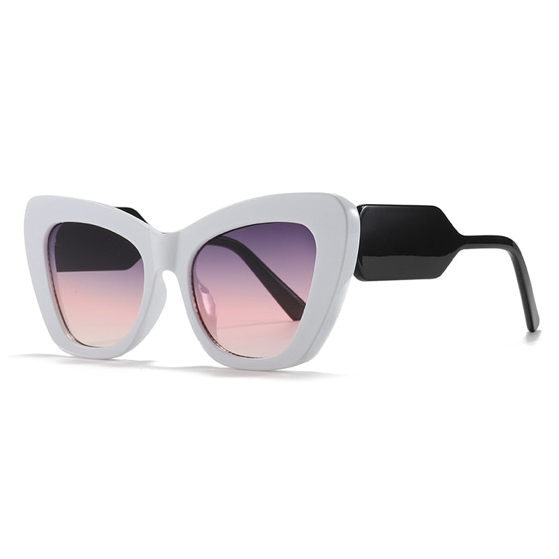 Damskie nowoczesne okulary przeciwsłoneczne - Biały / Uniwersalny