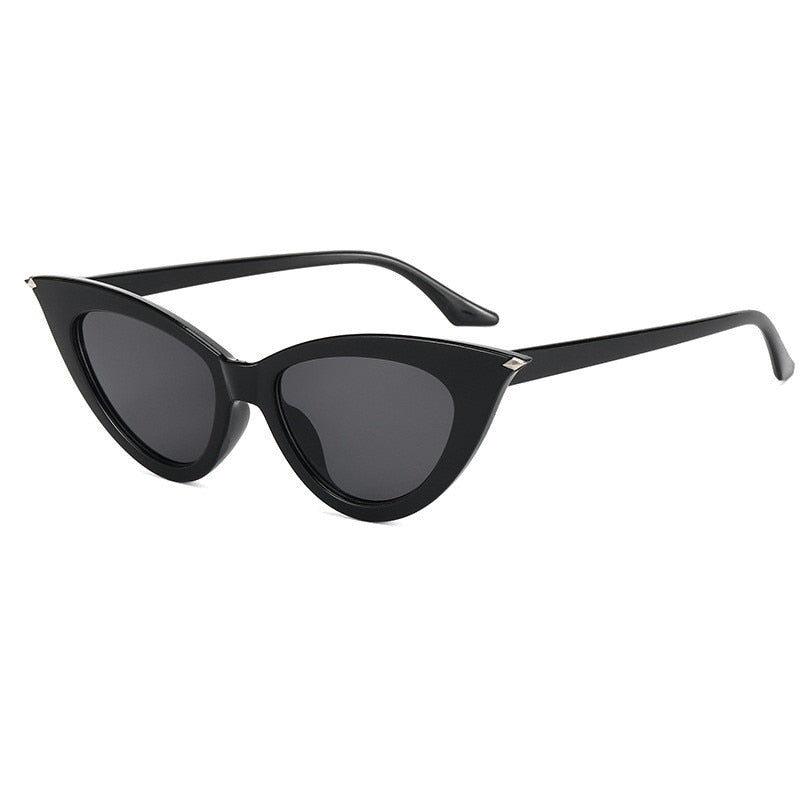 Damskie okulary przeciwsłoneczne kocie oko - Czarny / Uniwersalny