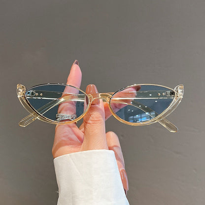 Damskie okulary przeciwsłoneczne o nieregularnym kształcie - Niebieski / Uniwersalny