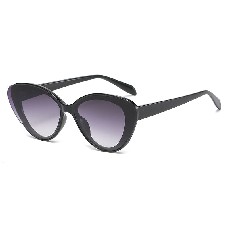 Damskie okulary przeciwsłoneczne typu kocie oko - Czarny / Uniwersalny