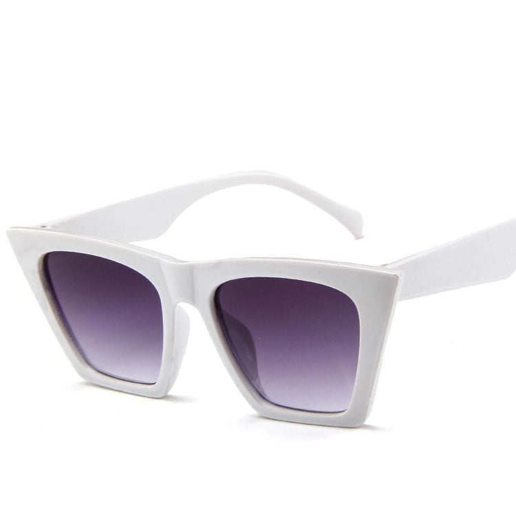 Duże damskie okulary przeciwsłoneczne - Biały / Uniwersalny