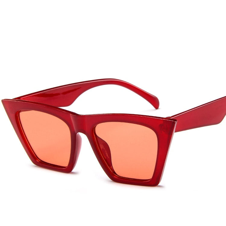 Duże damskie okulary przeciwsłoneczne - Czerwony / Uniwersalny