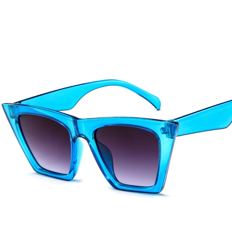 Duże damskie okulary przeciwsłoneczne - Niebieski / Uniwersalny