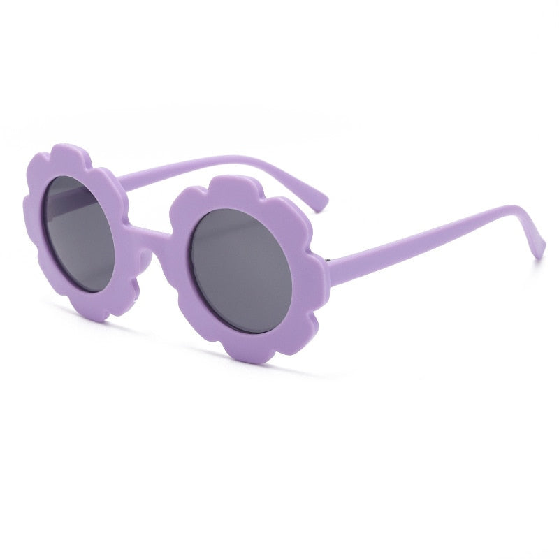 Dziecięce okulary przeciwsłoneczne w kształcie kwiatka - Fioletowy / Uniwersalny