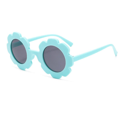 Dziecięce okulary przeciwsłoneczne w kształcie kwiatka - Niebieski / Uniwersalny