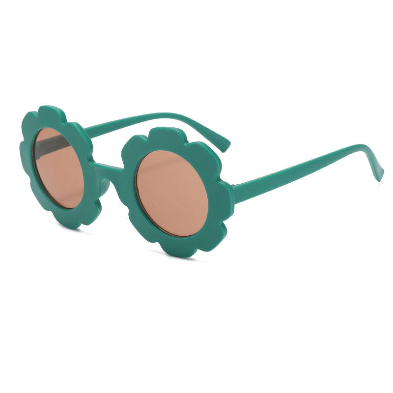 Dziecięce okulary przeciwsłoneczne w kształcie kwiatka - Zielony / Uniwersalny
