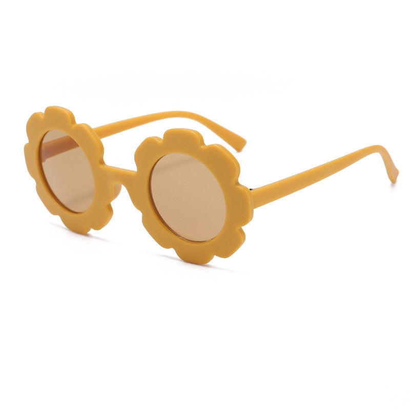 Dziecięce okulary przeciwsłoneczne w kształcie kwiatka - Żółty / Uniwersalny