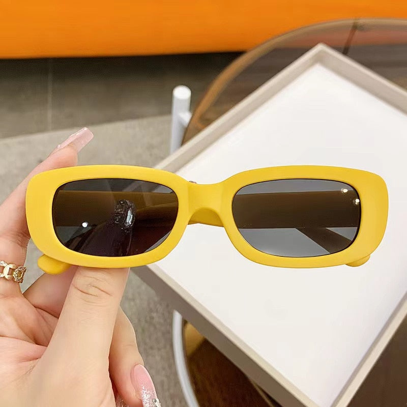 Dziecięce prostokątne okulary przeciwsłoneczne - Żółty / Uniwersalny