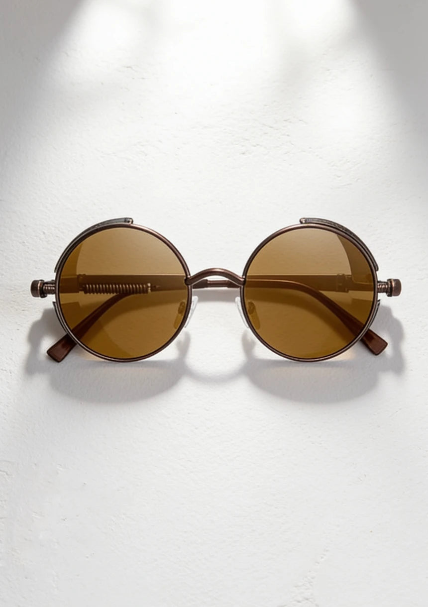 Okrągłe okulary przeciwsłoneczne w stylu steampunk