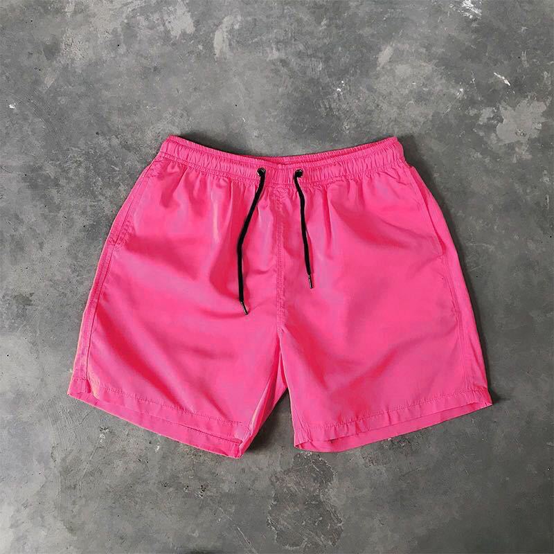 Męskie szorty kąpielowe w jednolitym kolorze - Różowy / S
