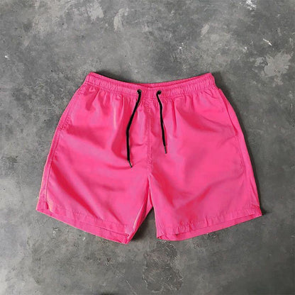 Męskie szorty kąpielowe w jednolitym kolorze - Różowy / S