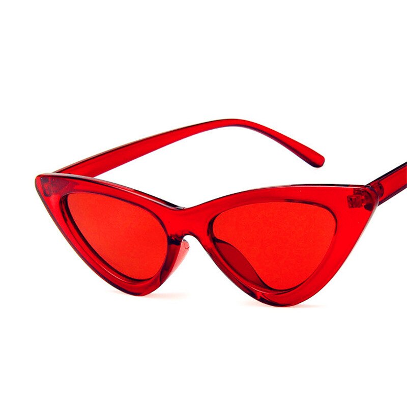 Modne damskie okulary przeciwsłoneczne typu kocie oko - Czerwony / Uniwersalny