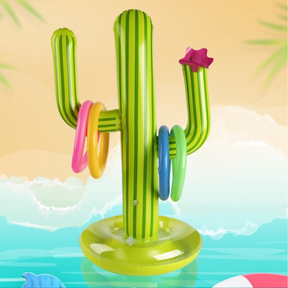 Nadmuchiwana zabawka do wody kaktus z obręczami - Zielony / Uniwersalny