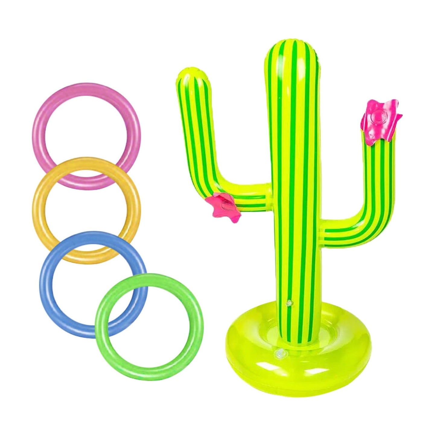 Nadmuchiwana zabawka do wody kaktus z obręczami - Zielony / Uniwersalny