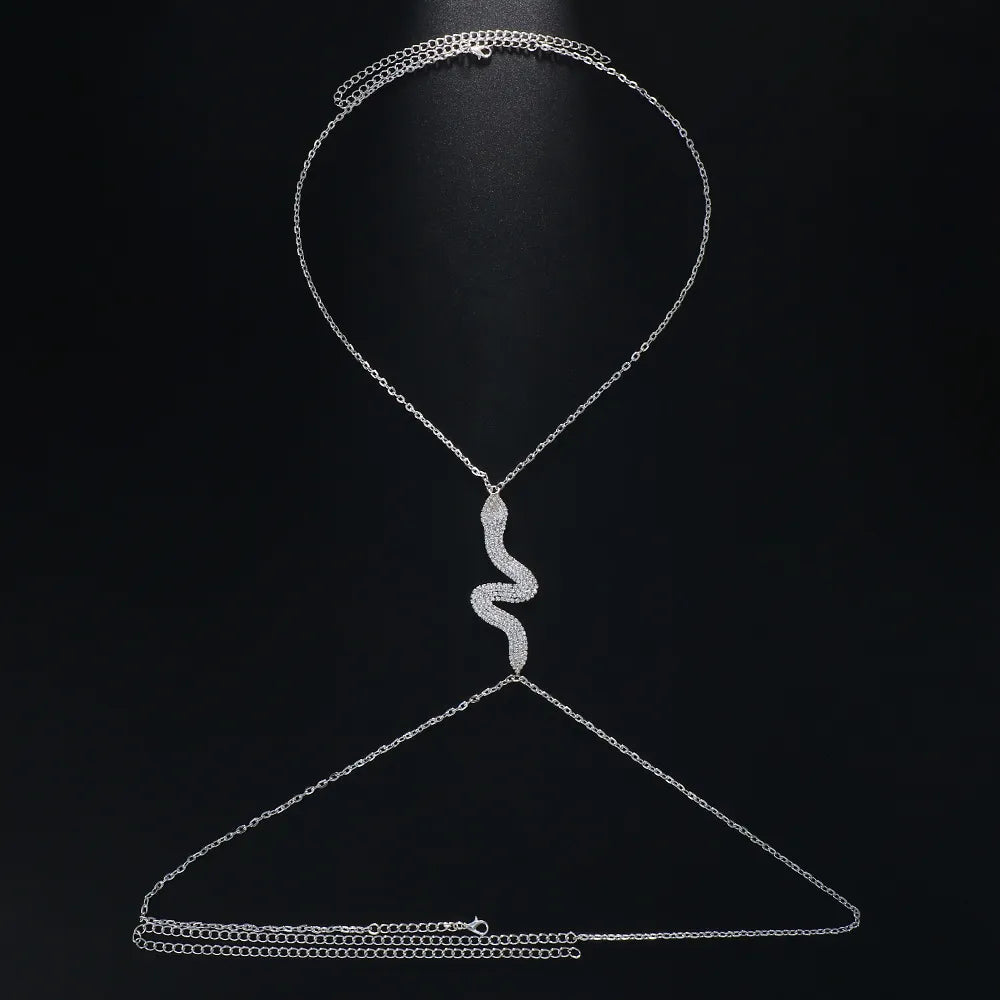 Srebrny Biżuteria na klatkę piersiową z motywem węża