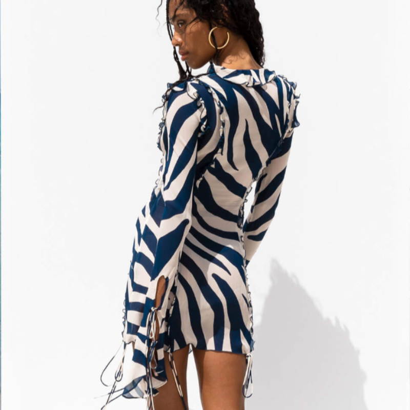 Sukienka letnia mini w zebrę