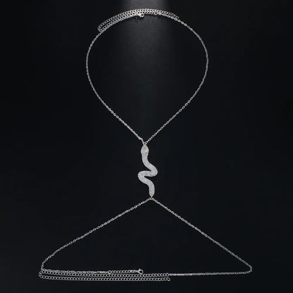 Biżuteria na klatkę piersiową z motywem węża - Srebrny / Uniwersalny