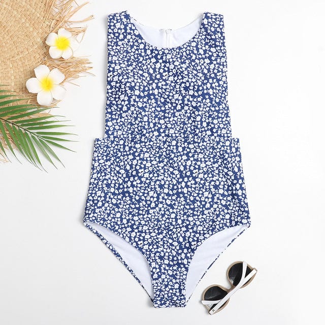 Jednoczęściowy strój kąpielowy z zapięciem na suwak z tyłu