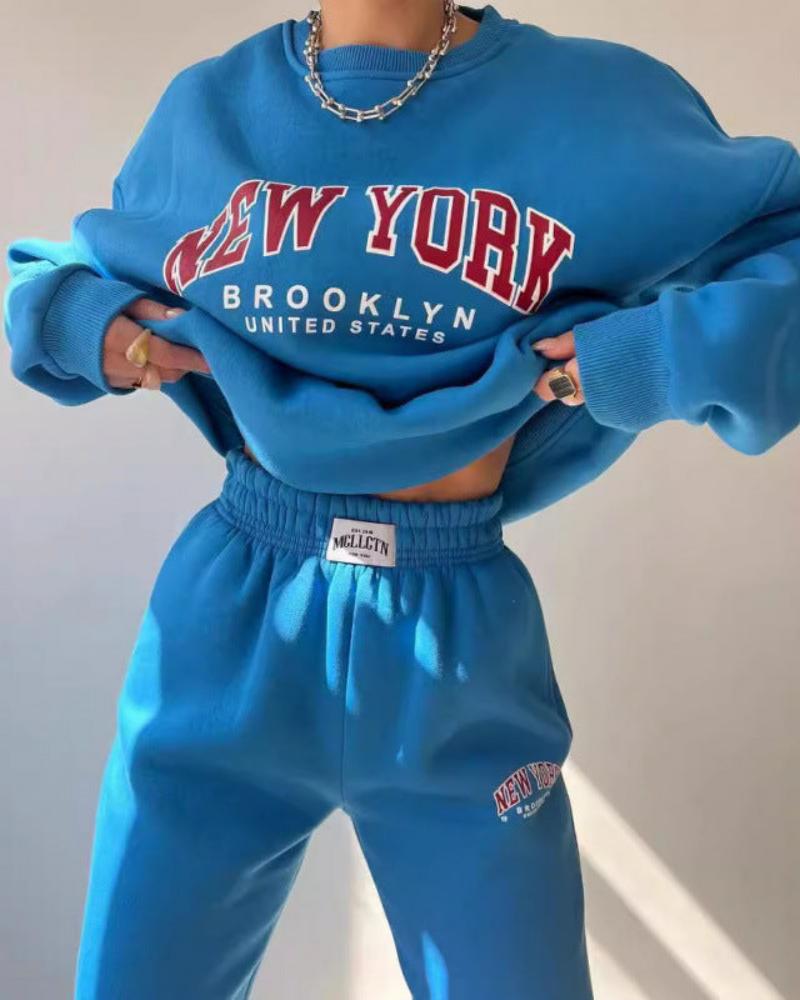 Luźna bluza oversize z napisem New York