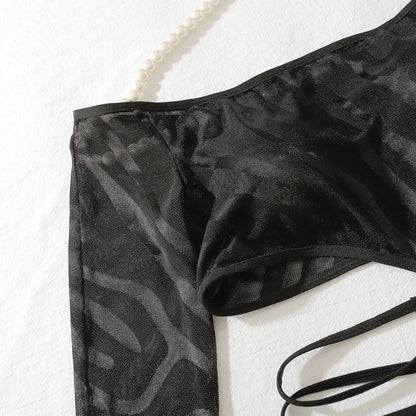 Komplet bielizny bodystocking z rajstopami bez palców