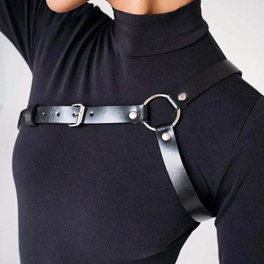 Minimalistyczny harness na jedno ramię - Czarny / Uniwersalny