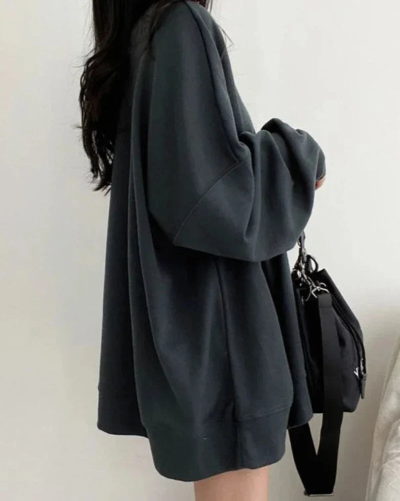 Luźna jednolita bluza oversize