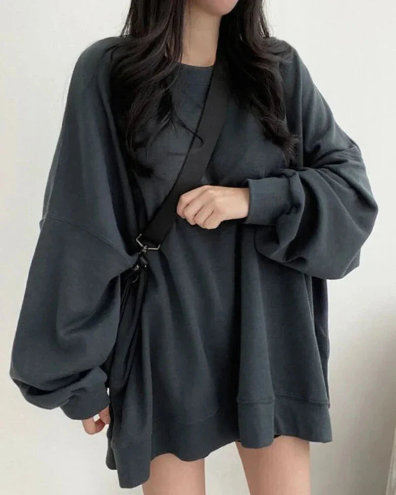 Luźna jednolita bluza oversize