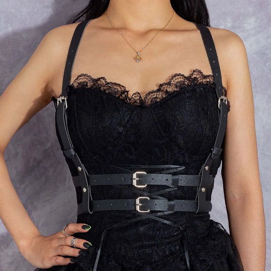 Minimalistyczny harness na klatkę piersiową - Czarny / Uniwersalny