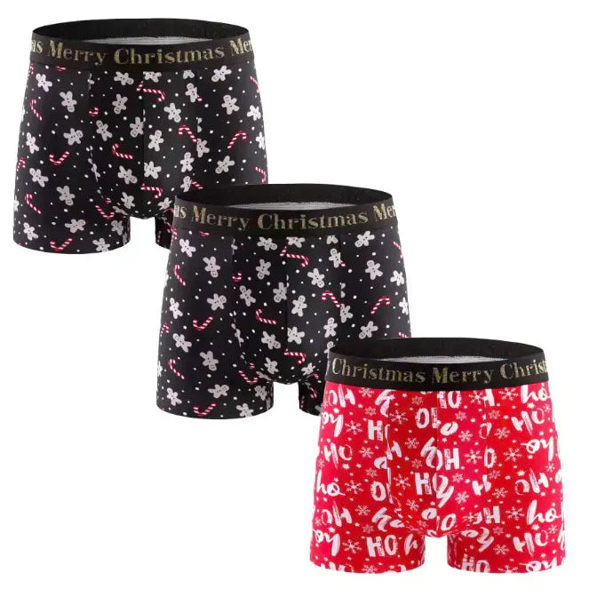 Trójpak bokserek męskich z motywem świątecznym