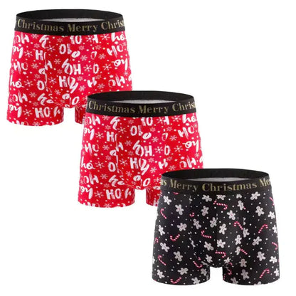 Trójpak bokserek męskich z motywem świątecznym