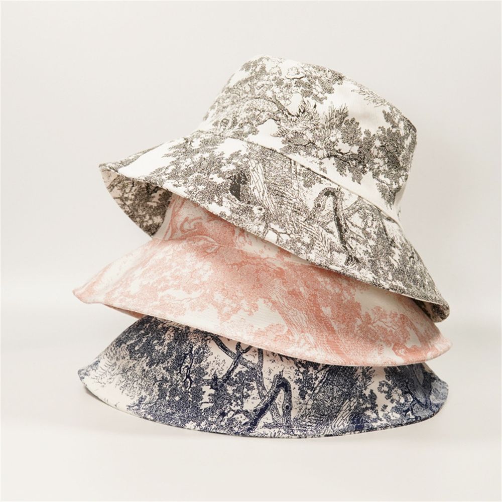  Bucket hat vintage z roślinnym wzorem