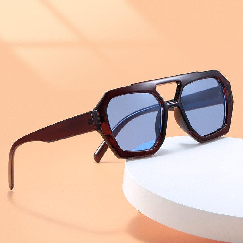 Damskie duże okulary przeciwsłoneczne - Niebieski / Uniwersalny