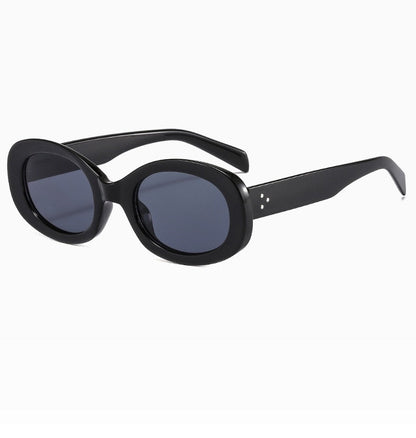 Damskie owalne okulary przeciwsłoneczne Cameron - Czarny / Uniwersalny