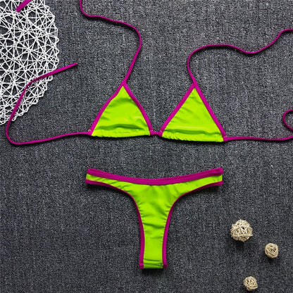 Dwuczęściowy strój kąpielowy mikro bikini w neonowych kolorach Isolde