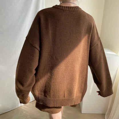 Dzianinowy komplet odzieży domowej z luźnym swetrem Keilani