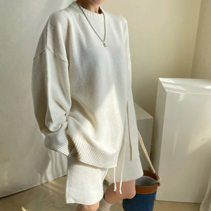 Dzianinowy komplet odzieży domowej z luźnym swetrem Keilani