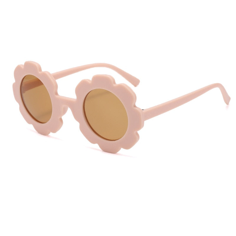 Dziecięce okulary przeciwsłoneczne w kształcie kwiatka Rosalyn - Beżowy / Uniwersalny